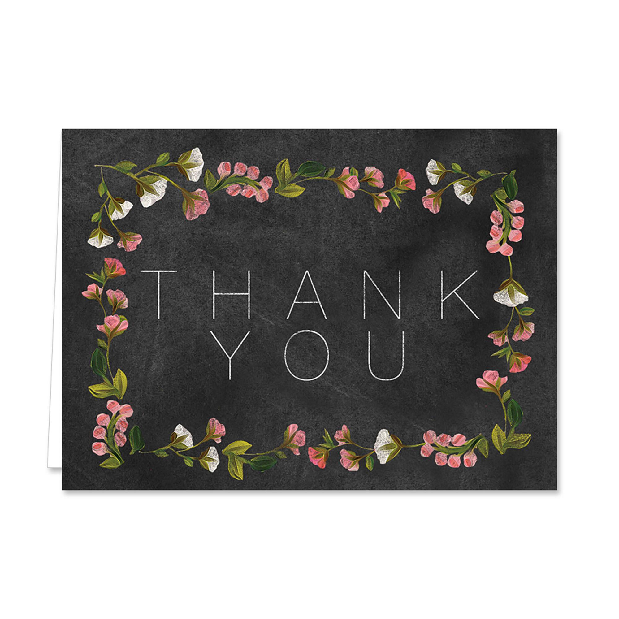 Hortense B. Hewitt Co. Chalkboard Floral Thank You Cards